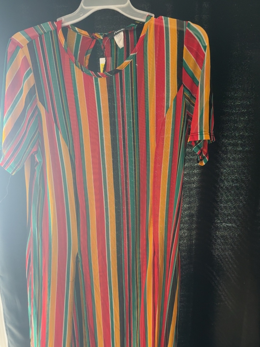 Striped Maxi Dress in Red, Green & Yellow